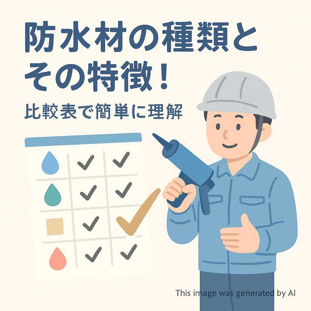 防水材の種類とその特徴！比較表で簡単に理解