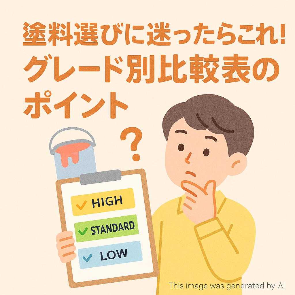 塗料選びに迷ったらこれ！グレード別比較表のポイント